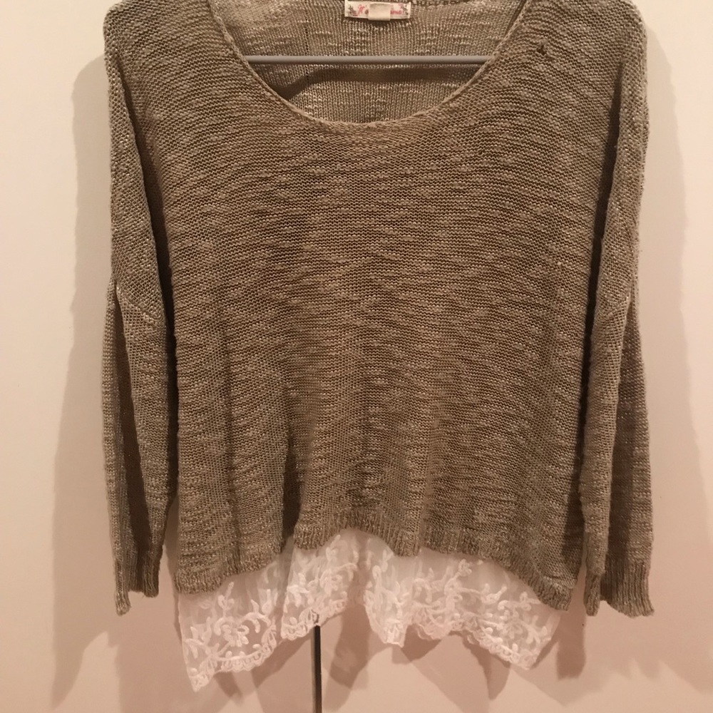 Light Brown Shirt with Lace